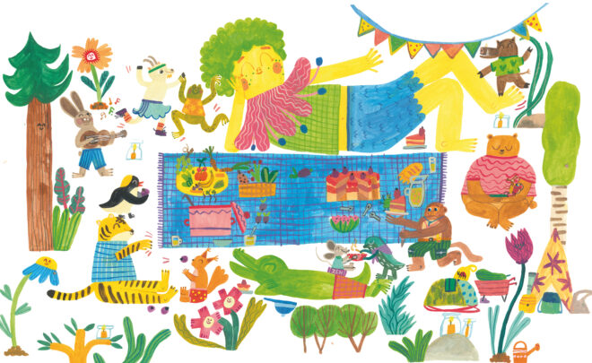 Rodzinne warsztaty ilustratorskie LATO, CHODŹ TUTAJ dookoła książki „Przywitanie lata” Marii Dek
